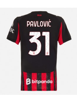 Billige AC Milan Strahinja Pavlovic #31 Hjemmedrakt Dame 2025-26 Kortermet